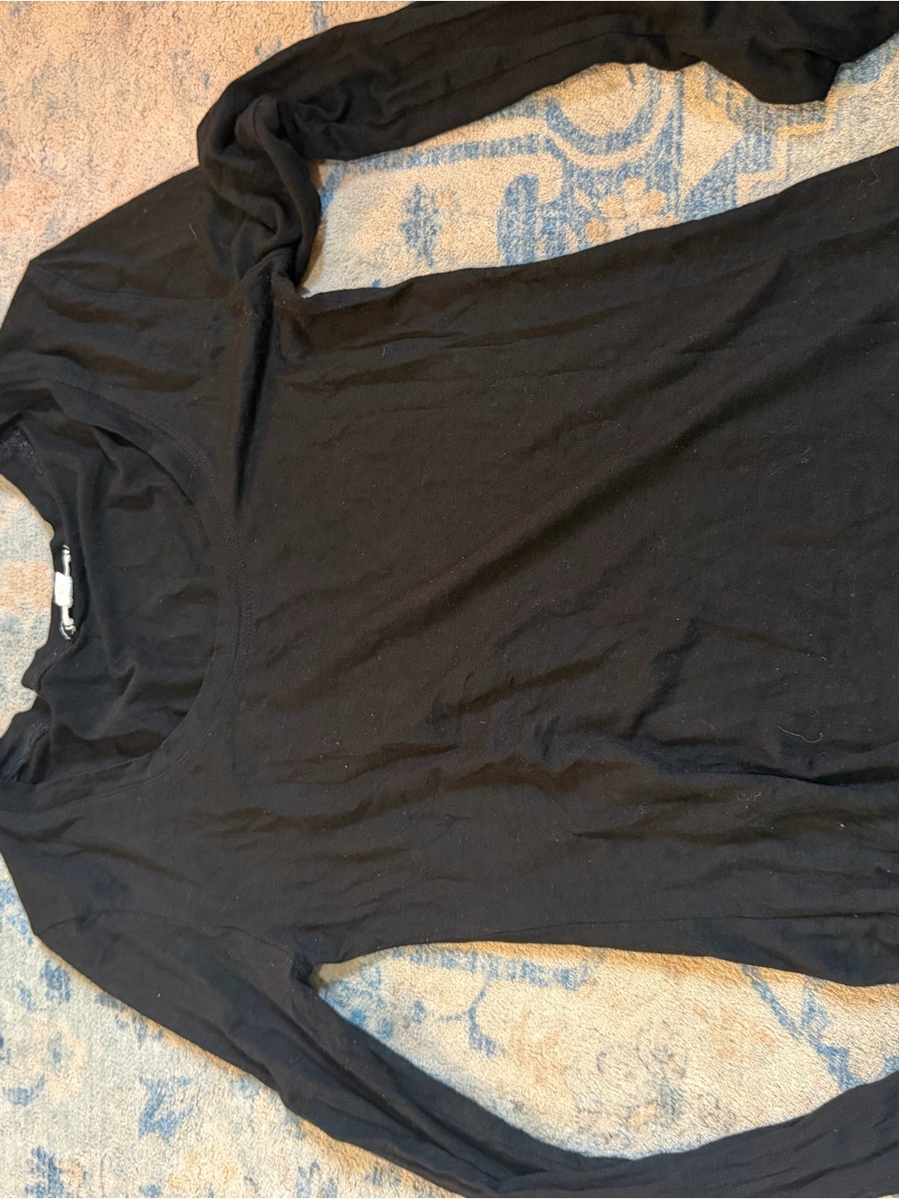 American Apparel Black Long-Sleeve Scoop Neck Tee
